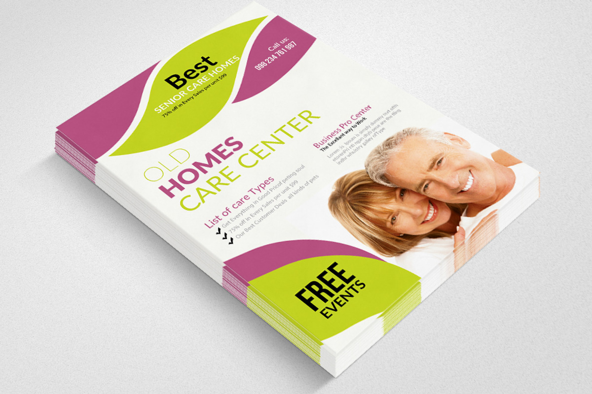 10 Senior Care Homes Flyers Bundle, a Flyer Template by Psd Templates (Photo 5 of 11)