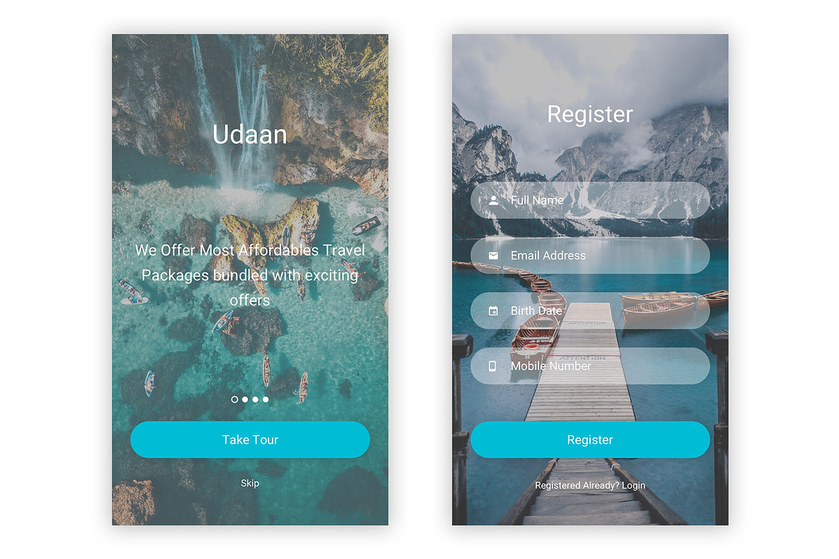 Travel & Flight Booking Adobe XD App, an UI Kit Template by themelove (Photo 15 of 16)