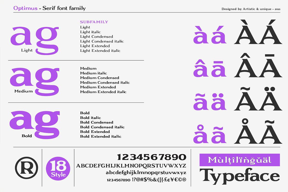 Optimus - Serif font family, a Serif Font by Artistic & Unique (Photo 2 of 12)