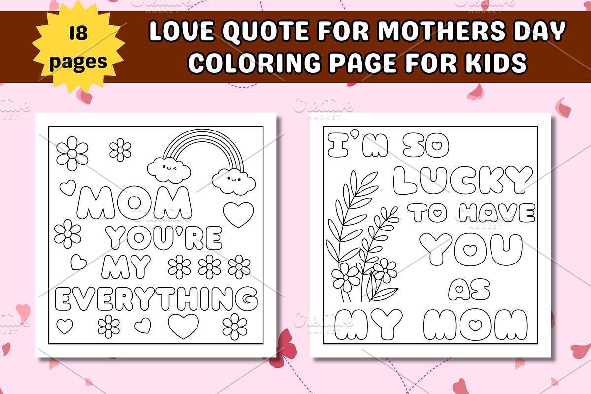 Mother's Day Quote Coloring Page, an Education Illustration by Salaly (Photo 5 of 5)
