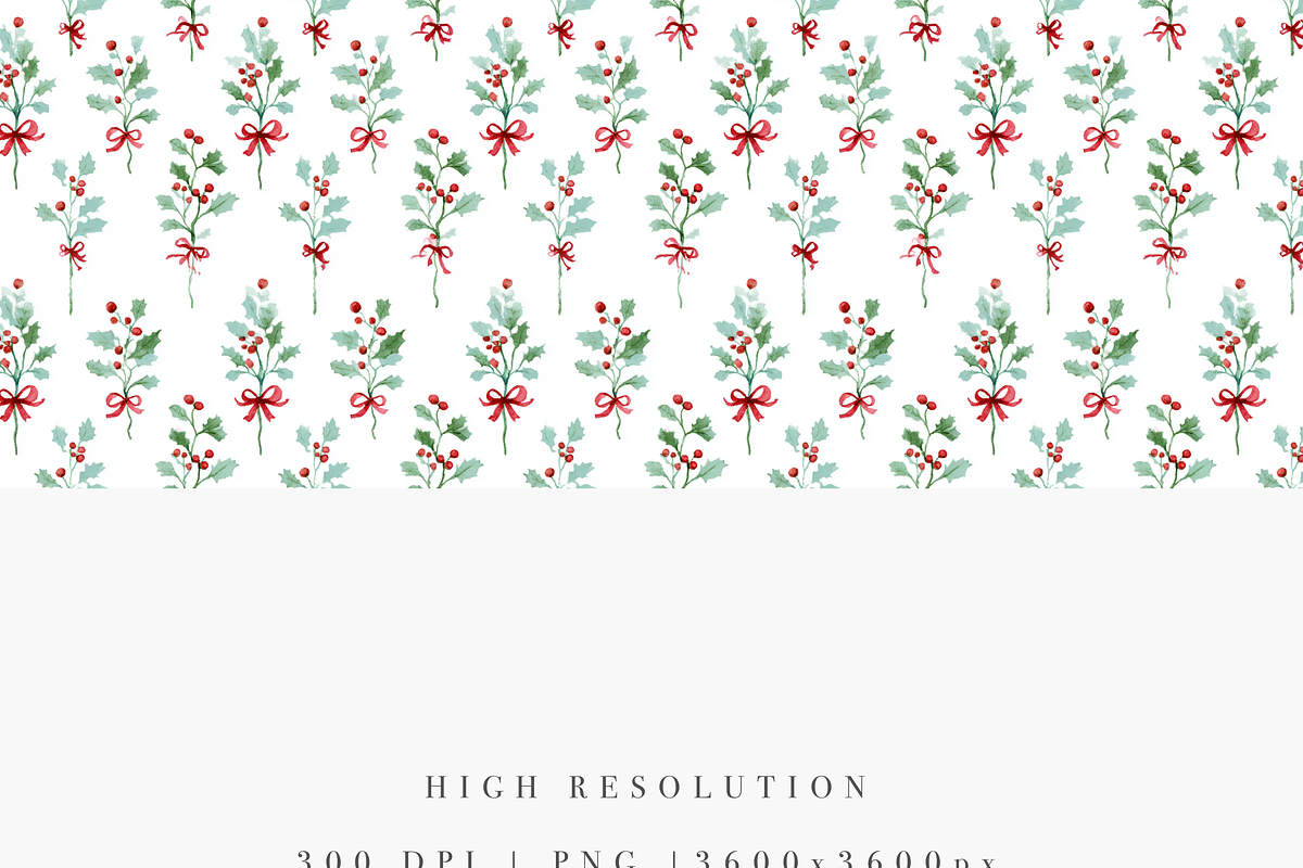 Holly Berry Seamless Pattern, a Pattern Graphic by Pati Charm Studio (Photo 4 of 7)