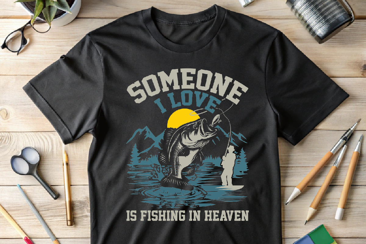 Someone I Love Is Fishing T-shirt, an Illustration by Crafts Bundle (Photo 4 of 5)