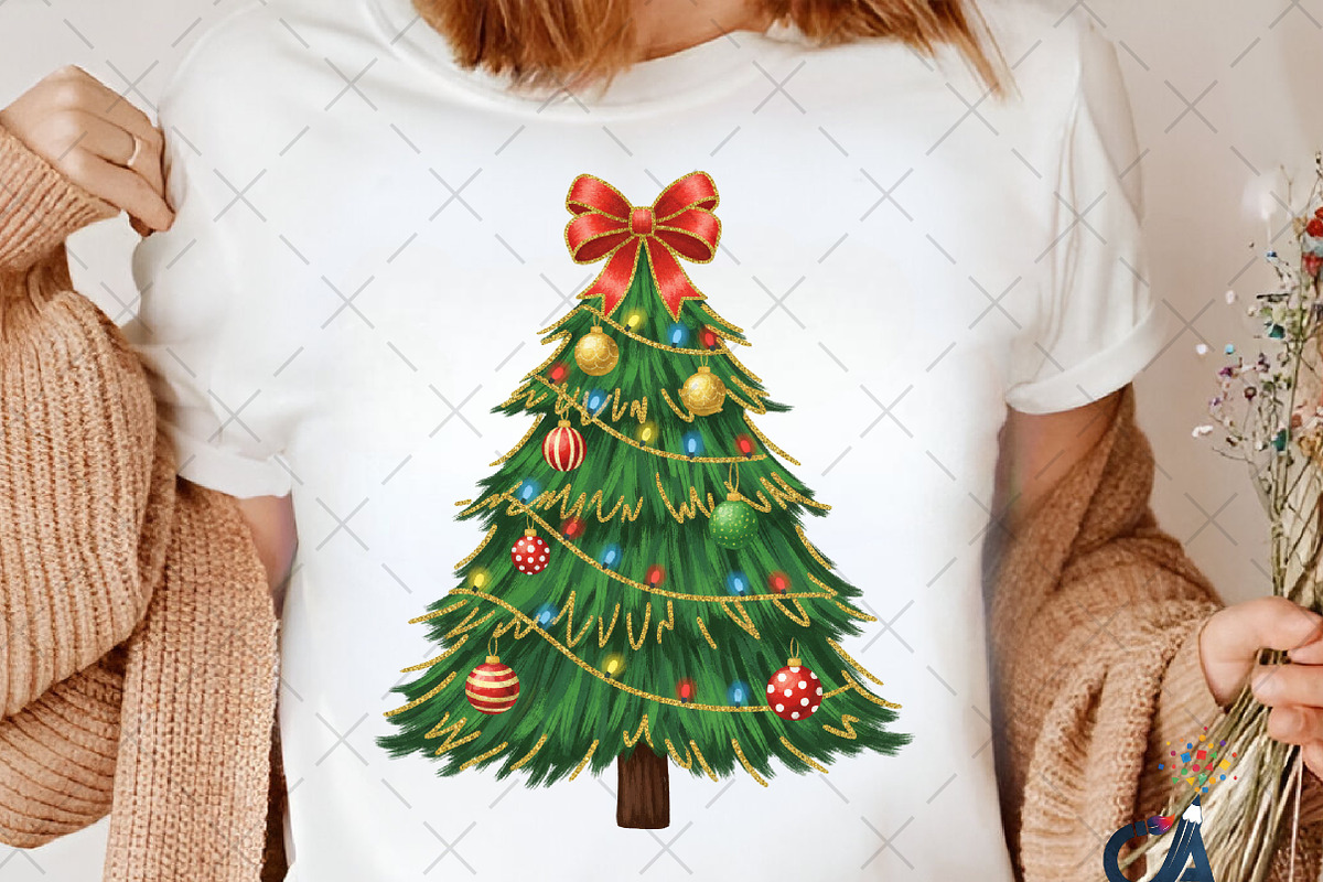 Glitter Christmas Tree Coquette Bow, an Illustration by Creative Art (Photo 6 of 6)