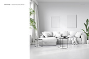 Living Room Sofa and Pillows Mockup, a Household Mockup by creatsy2 (Thumbnail 2 of 4)