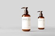 Amber Glass Pump Bottle Mockups, a Cups & Container Mockup by pmvch (Thumbnail 9 of 10)