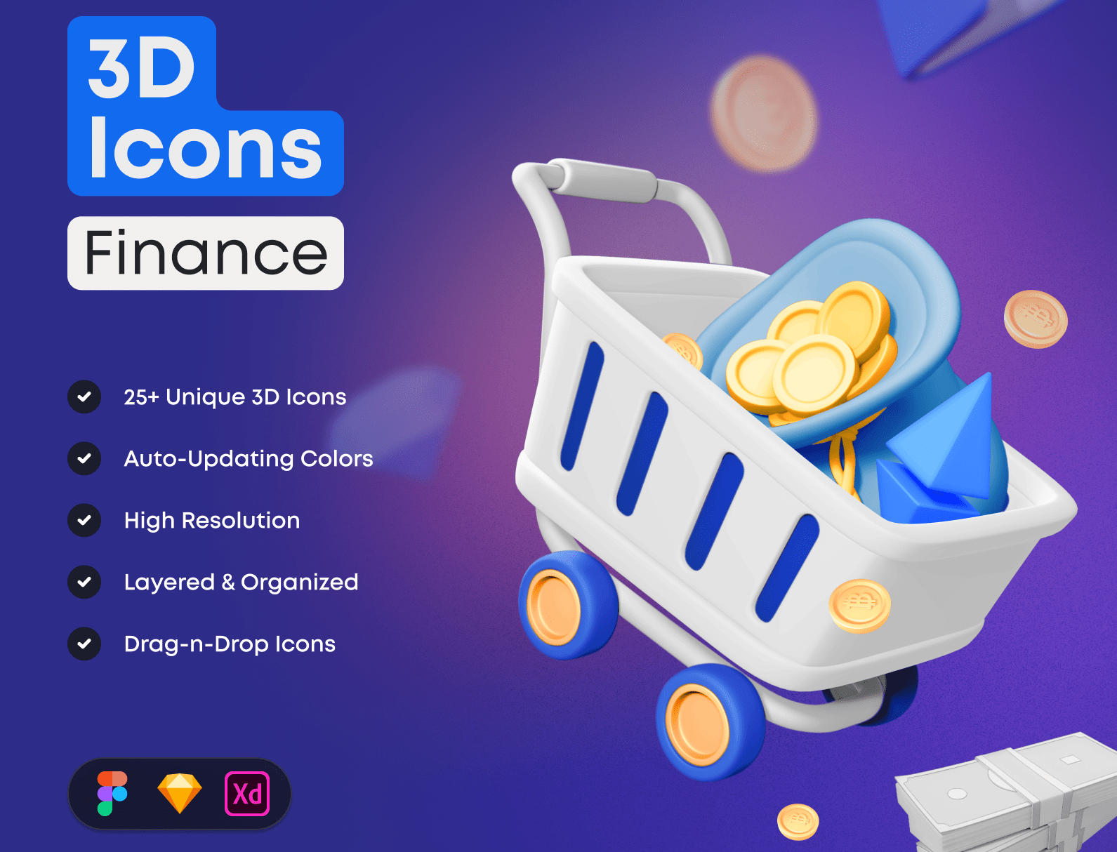 3D icon Pack : Finance, an Icon by Ux_ui