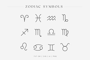 12 Zodiac Signs Astrology Clipart