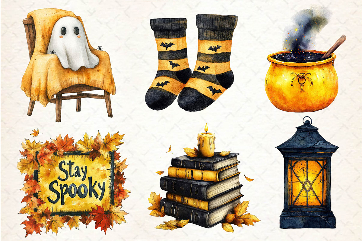 Cozy Halloween Sublimation Clipart, an Illustration by Dream Creation (Photo 3 of 7)