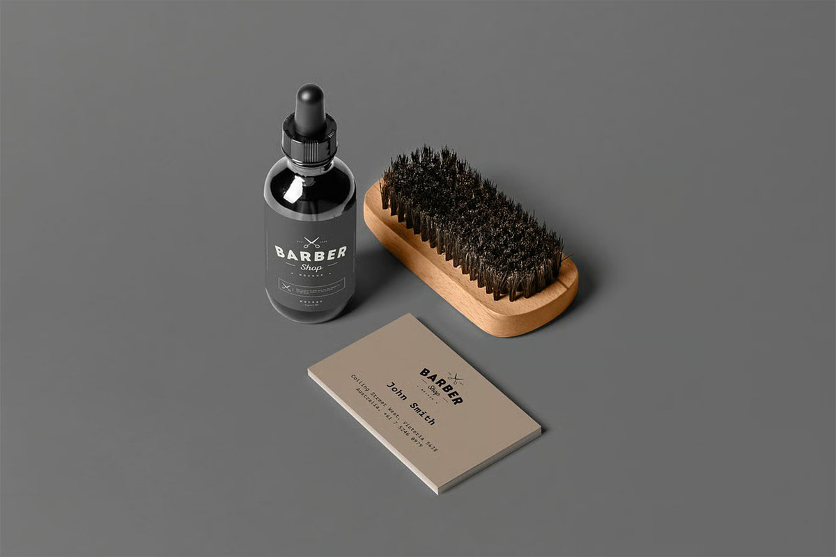 Barber Shop Branding Mock-up, a Product Mockup by zippypixelstudio (Photo 7 of 11)