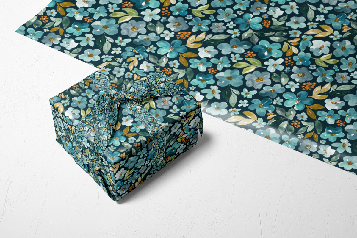 Blue, teal, green, rust and ochre, a Pattern Graphic by Anya-D (Photo 4 of 7)