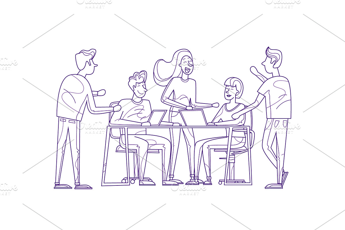 Teamwork, office life, business., an Object Illustration by Podis (Photo 1 of 6)