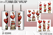 Valentine Day Tumbler Wrap, a Seasonal Illustration by ElenazlataArt (Thumbnail 5 of 5)