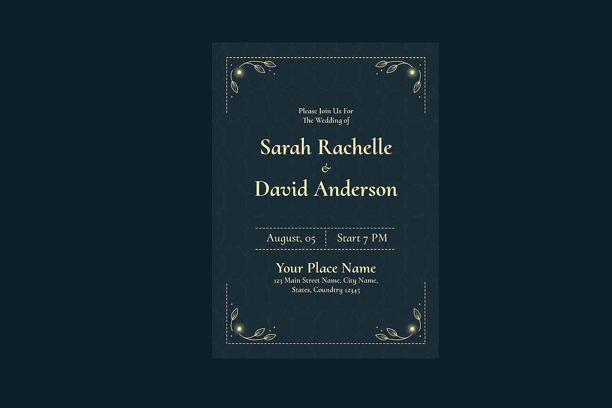 Elegant Floral Wedding Invitation, an Invitation Template by Neermana (Photo 3 of 4)
