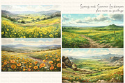 Watercolor Grey Horses & Landscapes, an Animal Illustration by Dazzling Art Boutique (Thumbnail 9 of 11)