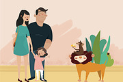 Family in ZOO, an Illustration by 2D/3D (Thumbnail 1 of 2)