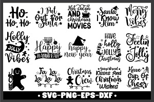 Christmas Quotes Svg Bundle Set