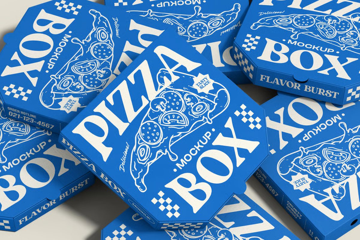 Classic Pizza Delivery Box, a Packaging Mockup by graphicsauce (Photo 1 of 3)