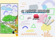 15 Marker Brushes for Photoshop, a Brush Add-On by 3d_model_tifotizi (Thumbnail 1 of 3)