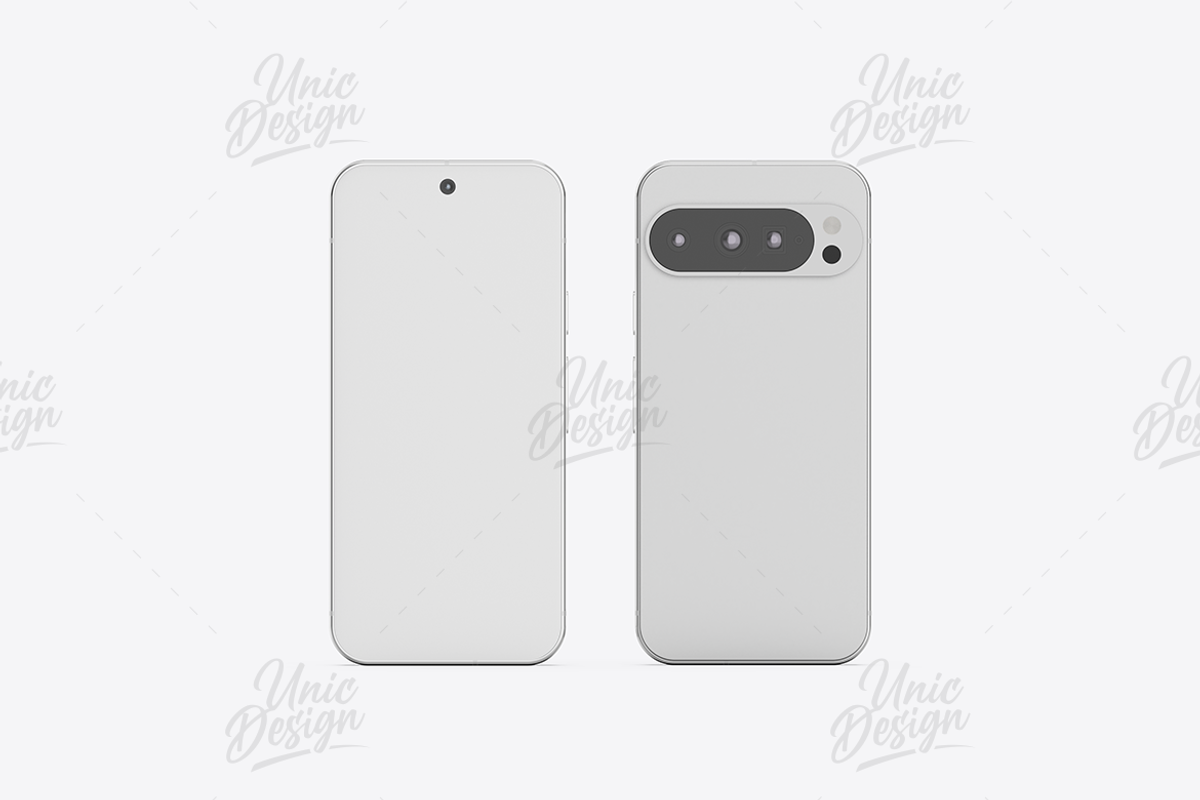 Google Pixel 9 Pro XL Phone Mockup, an Android Mockup by UnicDesign (Photo 12 of 21)