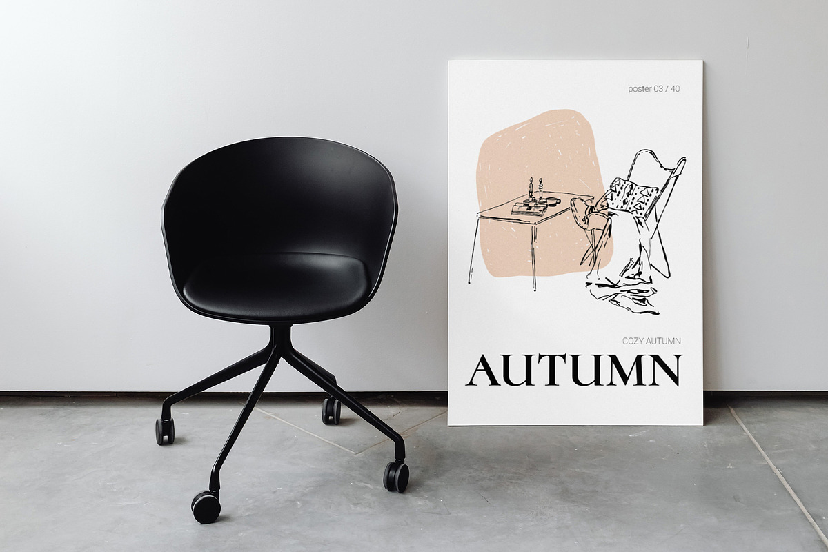 COZY AUTUMN modern posters set, a Seasonal Illustration by Yuliia Lashevska (Photo 8 of 11)
