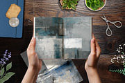 Blue Gray Abstract Digital Scrapbook, a Background Graphic by V Design Creator (Thumbnail 2 of 12)