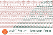 MFC Stencil Borders Four, a Symbol Font by Monogram Fonts Co. (Thumbnail 1 of 6)