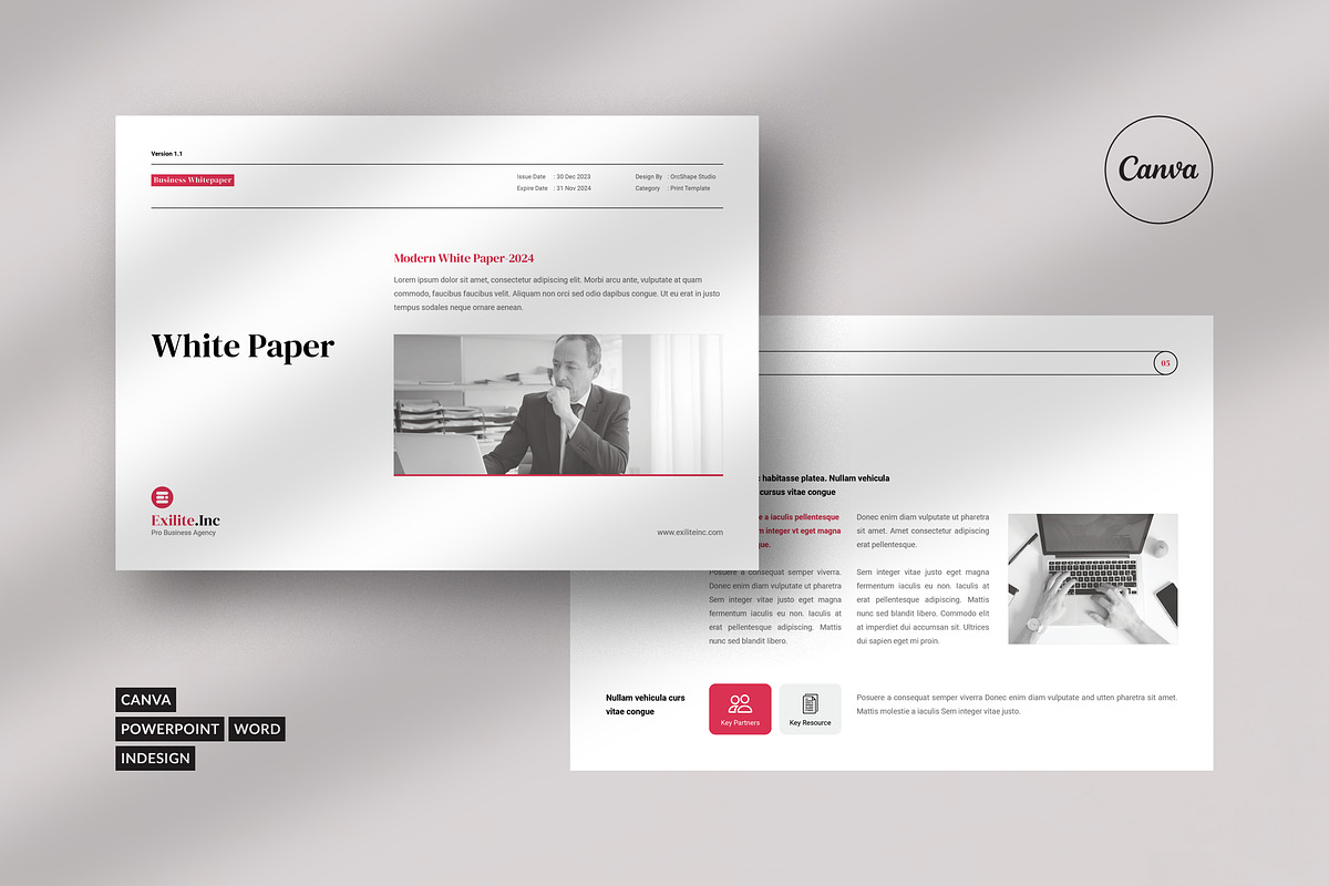 White Paper | Canva, Word, InDesign, a Brochure Template by Orcshape Studio (Photo 1 of 16)