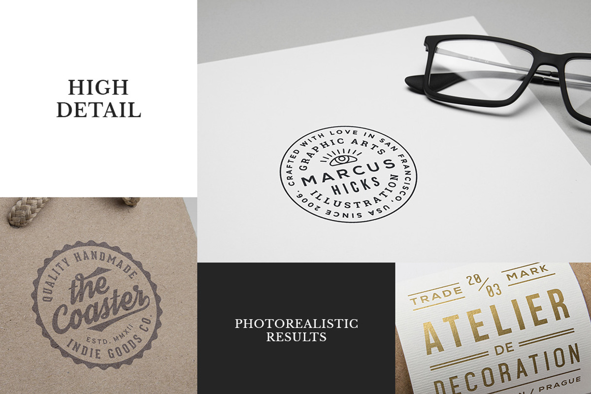 10 Logo/Badge Mock-Ups Vol.5, a Product Mockup by GraphicBurger (Photo 3 of 5)