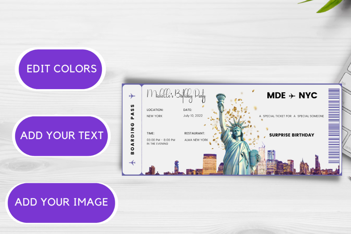 Editable Boarding Pass Template, a Card Template by YasdeyDesigns (Photo 8 of 8)