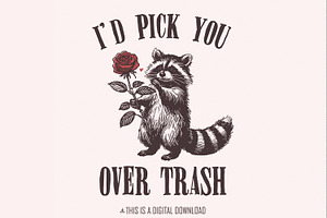 Funny Raccoon Valentines PNG, an Illustration by SharpMarketplace