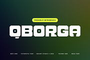 Qborga - Techno Font, a Sans Serif Font by Iqsiart Studio (Thumbnail 1 of 6)