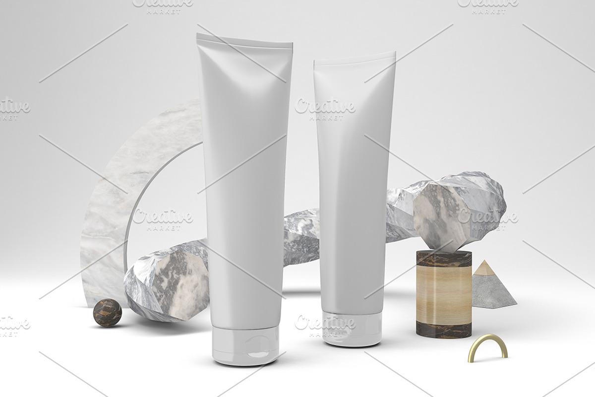 Abstract Cream Tube Mockup, a Packaging Mockup by Qaleb Studio (Photo 2 of 2)