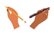 Hands writing with pens, pencils set, a Person Illustration by Good Studio (Thumbnail 3 of 8)