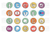 Retro Social Media Icons, an Icon by Little Star Creative (Thumbnail 2 of 2)