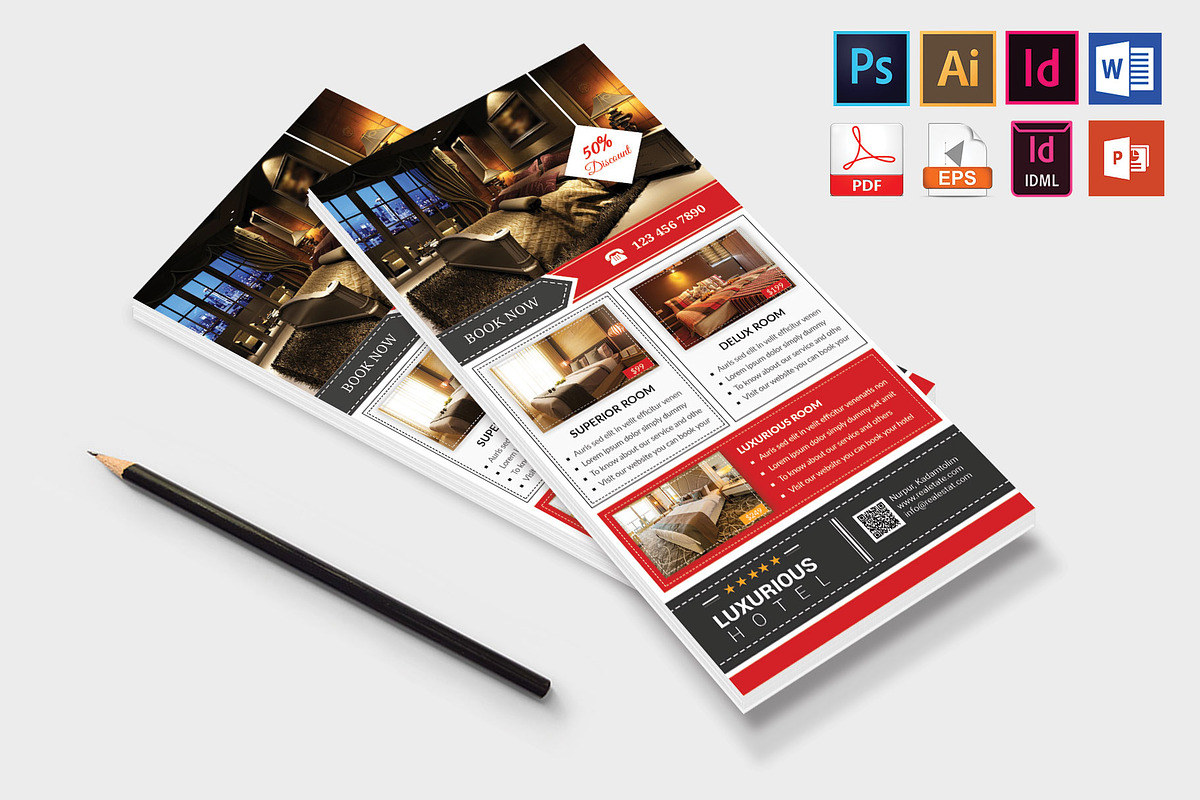 Rack Card | Hotel DL Flyer Vol-02, a Flyer Template by Imagine Design ...