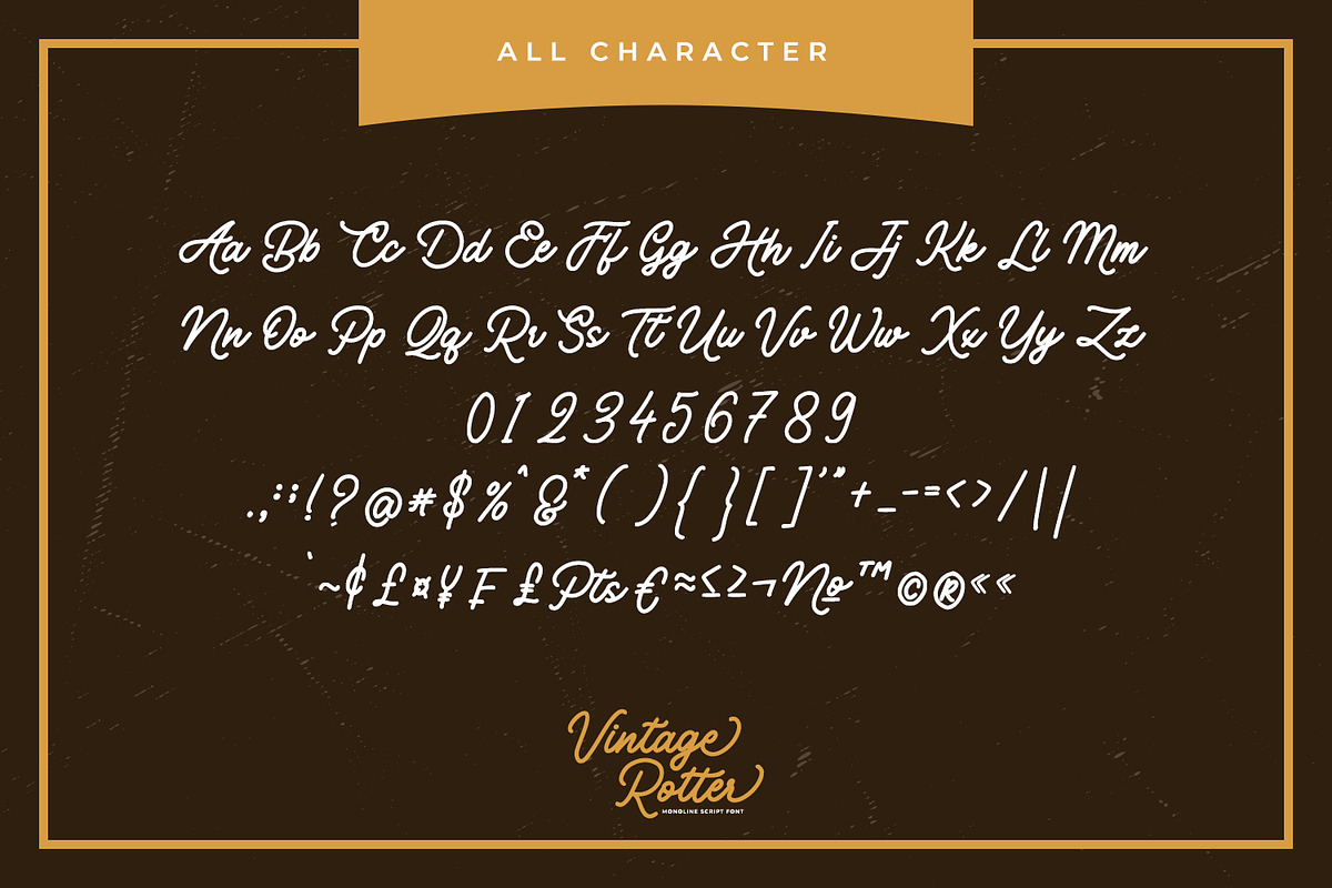 Vintage Rotter, a Script Font by Vintage Division (Photo 9 of 10)