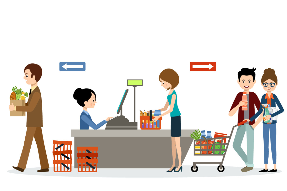 People in a supermarket, a Food Illustration by Gurza SHOP (Photo 4 of 6)