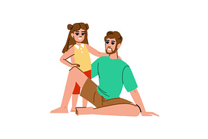 Father and daughter sharing a happy, an Illustration by pikepicture