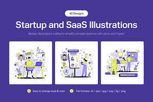 Startup and Saas illustration, a Technology Illustration by Brickclay