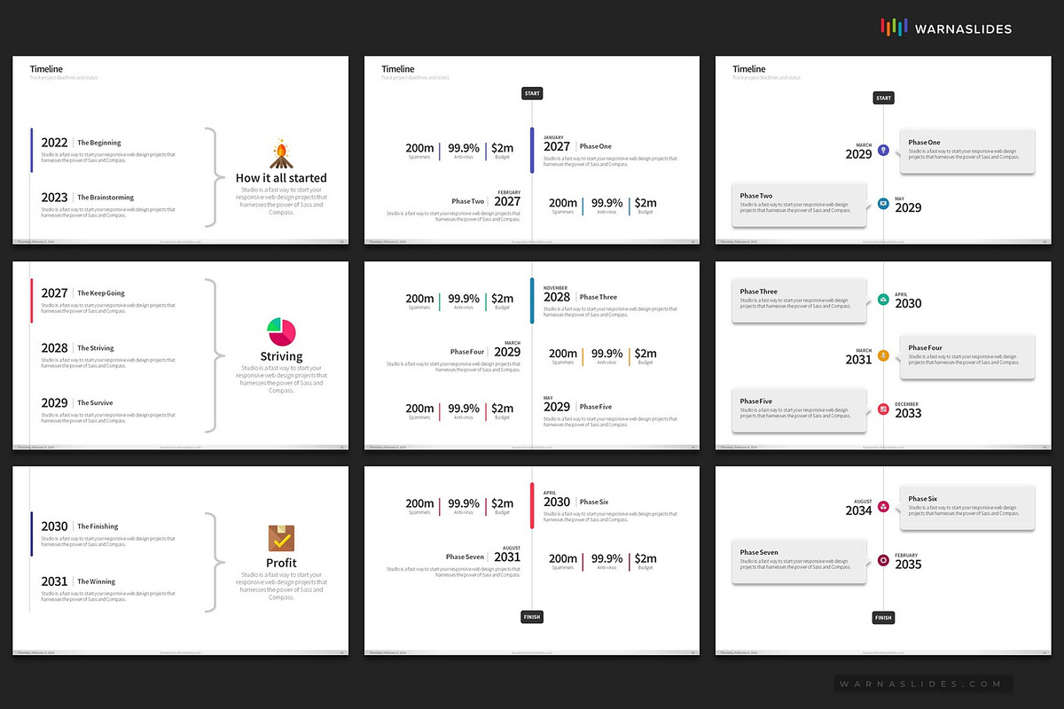 Timeline PowerPoint Templates, a Presentation Template by Warna Works (Photo 16 of 24)