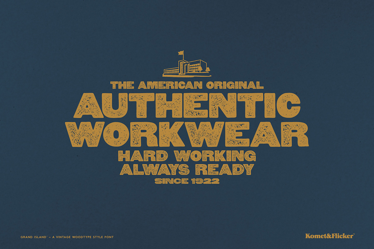 Grand Island - A Woodtype Font, a Sans Serif Font by Komet & Flicker (Photo 12 of 15)