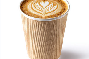Latte art in a disposable coffee cup, an Arts & Entertainment Photo by Pixeness Studio