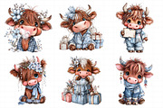Cute & Funny Festive Highland Cow, an Illustration by Daily.Designs (Thumbnail 3 of 5)