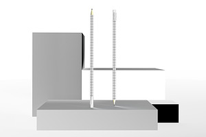 Pencil On Levels Mockup, a Pens & Pencil Mockup by Qaleb Studio