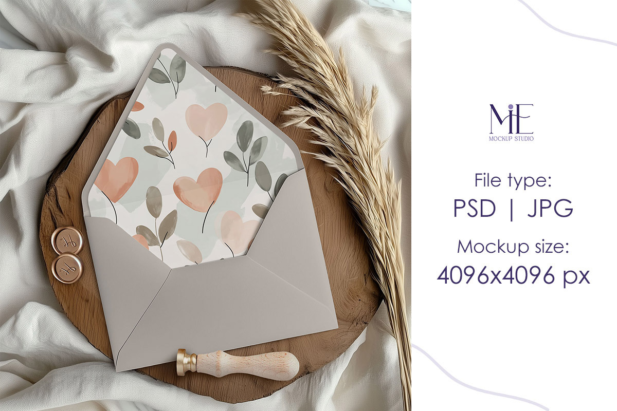 Envelope Liner Mockup 5x7 Card, a Mockup by Mie Mockup Studio (Photo 6 of 7)