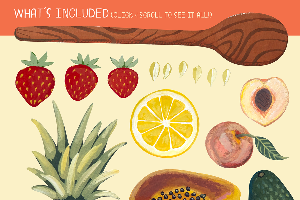 Hand Painted Fruit & Vegetables, a Texture Illustration by Katrina Junio (Photo 13 of 14)