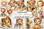 Cute Lion Peeking Around Corner, an Illustration by DreamCafeArt (Thumbnail 1 of 5)