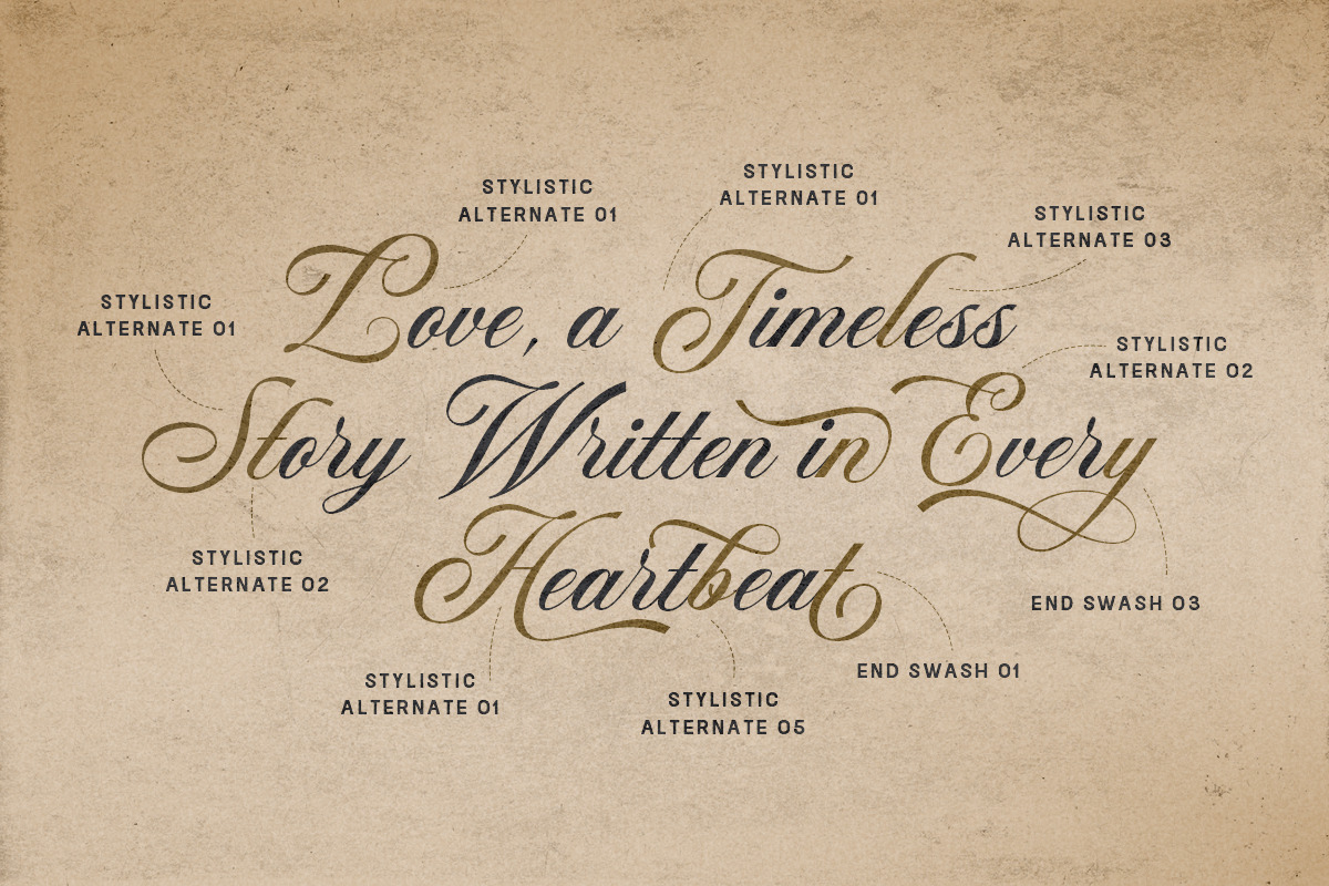 Regality - Luxury Romance Script, a Script Font by Bale Type (Photo 8 of 10)