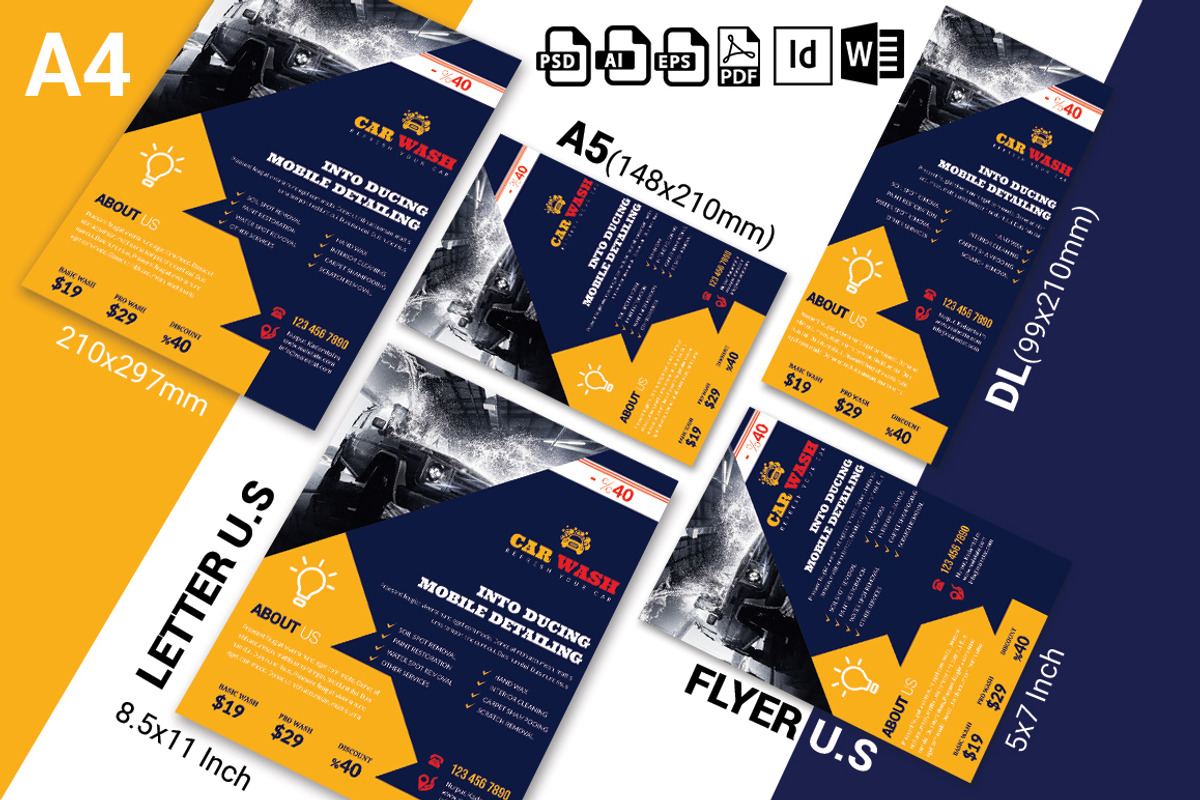 10 Car Wash Flyers Bundle 90% OFF, a Flyer Template by Imagine Design Studio (Photo 20 of 22)