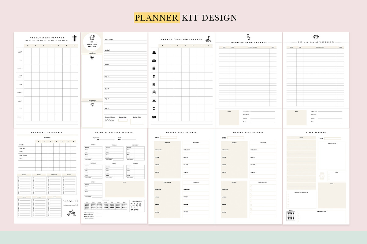 Weekly & Daily Planner - PPT Edit, a Stationery Template by Bonita Digital Design (Photo 3 of 9)
